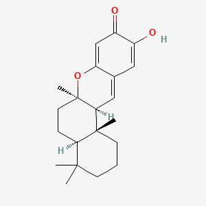 molecular formula C21H28O3 B10852932 (4aR,6aR,12aS,12bR)-10-hydroxy-4,4,6a,12b-tetramethyl-2,3,4a,5,6,12a-hexahydro-1H-benzo[a]xanthen-9-one 