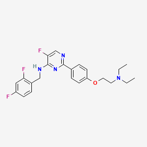 molecular formula C23H25F3N4O B10852962 2-(4-(2-(Diethylamino)ethoxy)phenyl)-n-(2,4-difluorobenzyl)-5-fluoropyrimidin-4-amine 