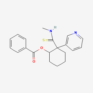 molecular formula C20H22N2O2S B10852992 [2-(Methylcarbamothioyl)-2-pyridin-3-ylcyclohexyl] benzoate 