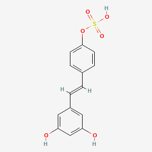 molecular formula C14H12O6S B10853030 trans-Resveratrol 4'-sulfate 