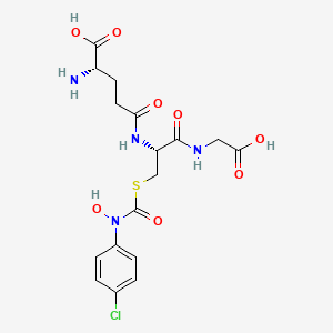 molecular formula C17H21ClN4O8S B10853039 S-(N-4chlorophenyl-N-hydroxycarbamoyl)glutathione 