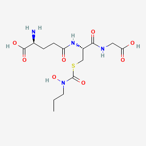 molecular formula C14H24N4O8S B10853046 S-(N-propyl-N-hydroxycarbamoyl)glutathione 