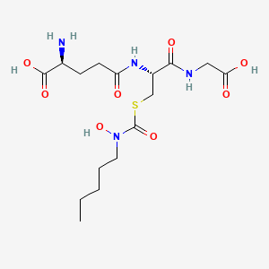 molecular formula C16H28N4O8S B10853054 S-(N-pentyl-N-hydroxycarbamoyl)glutathione 