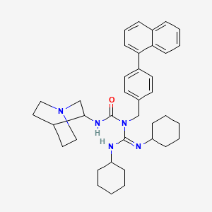 molecular formula C38H49N5O B10853055 3-(1-azabicyclo[2.2.2]octan-3-yl)-1-(N,N'-dicyclohexylcarbamimidoyl)-1-[(4-naphthalen-1-ylphenyl)methyl]urea 