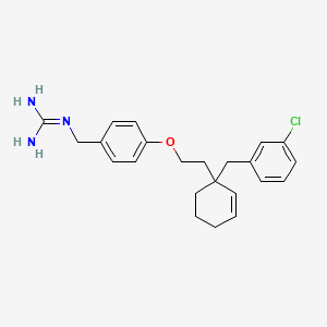 molecular formula C23H28ClN3O B10853069 2-[[4-[2-[1-[(3-Chlorophenyl)methyl]cyclohex-2-en-1-yl]ethoxy]phenyl]methyl]guanidine 