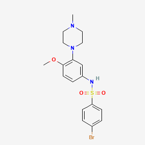 molecular formula C18H22BrN3O3S B10853075 4-Bromo-N-[4-methoxy-3-(4-methyl-piperazin-1-yl)-phenyl]-benzenesulfonamide 