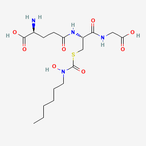 molecular formula C17H30N4O8S B10853105 S-(N-hexyl-N-hydroxycarbamoyl)glutathione 