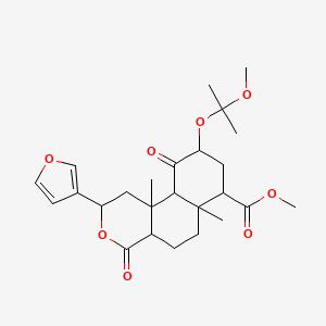 molecular formula C25H34O8 B10853144 methyl 2-(furan-3-yl)-9-(2-methoxypropan-2-yloxy)-6a,10b-dimethyl-4,10-dioxo-2,4a,5,6,7,8,9,10a-octahydro-1H-benzo[f]isochromene-7-carboxylate 