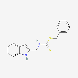 molecular formula C17H16N2S2 B10853160 Benzyl ((1H-indol-2-yl)methyl)carbamodithioate CAS No. 917986-01-7