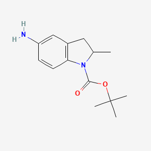 molecular formula C14H20N2O2 B10853176 Tert-butyl 5-amino-2-methylindoline-1-carboxylate 