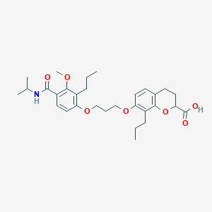 molecular formula C30H41NO7 B10853209 7-[3-(4-Isopropylcarbamoyl-3-methoxy-2-propyl-phenoxy)-propoxy]-8-propyl-chroman-2-carboxylic acid 