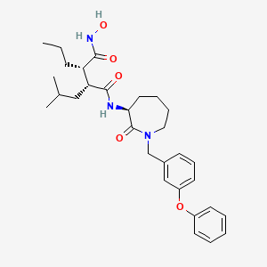 molecular formula C30H41N3O5 B10853337 (2R,3S)-N1-((S)-1-(3-phenoxybenzyl)-2-oxoazepan-3-yl)-N4-hydroxy-2-isobutyl-3-propylsuccinamide 