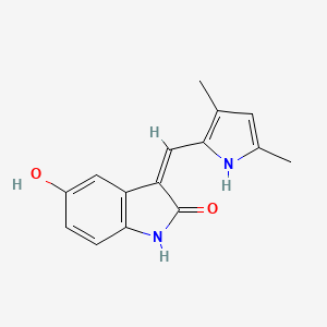 molecular formula C15H14N2O2 B10853369 (3Z)-3-[(3,5-dimethyl-1H-pyrrol-2-yl)methylidene]-5-hydroxy-2,3-dihydro-1H-indol-2-one 