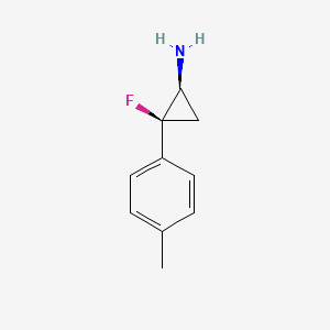 molecular formula C10H12FN B10853473 trans-2-Fluoro-2-p-tolylcyclopropanamine 