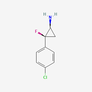 molecular formula C9H9ClFN B10853501 trans-2-(4-Chlorophenyl)-2-fluorocyclopropanamine 