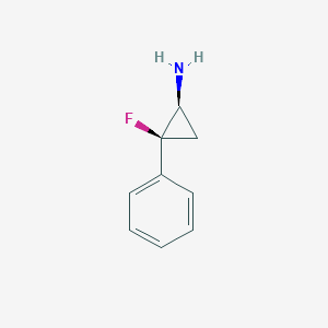 molecular formula C9H10FN B10853562 trans-2-Fluoro-2-phenylcyclopropylamin 