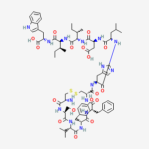 molecular formula C71H97N15O17S2 B10853572 Trp-Ile-Ile-Asp-Leu-Hisc(Cys-Ser-Val-Tyr-Phe-Cys) 