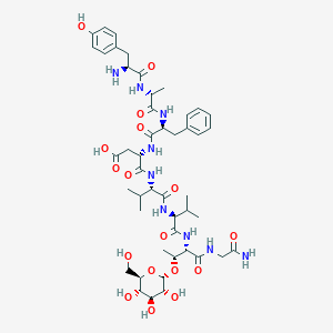 molecular formula C47H69N9O17 B10853594 Tyr-D-Ala-Phe-Asp-Val-Val-Thr[Beta-D-Glc]-Gly-NH2 