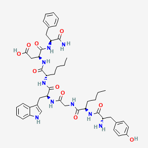molecular formula C47H61N9O10 B10853605 Tyr-D-Nle-Gly-Trp-Nle-Asp-Phe-NH2 