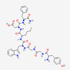 molecular formula C44H55N9O10 B10853622 Tyr-Gly-Gly-Trp-NMeNle-Asp-Phe-NH2 