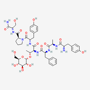 molecular formula C48H64N8O16 B10853637 Tyr-D-Ala-Phe-Thr(-D-Glc)-Tyr-Pro-Ser-NH2 