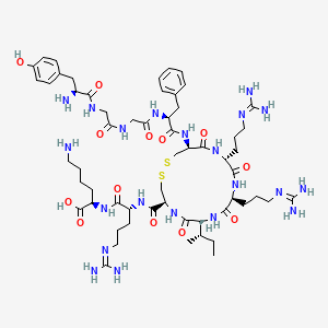 molecular formula C58H93N21O13S2 B10853644 Tyr-Gly-Gly-Phe-c(Cys-Arg-Arg-Ile-Cys)-Arg-lys 