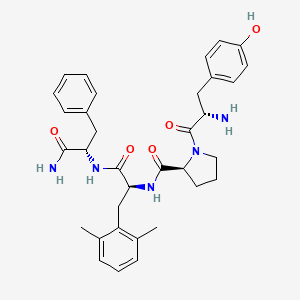 molecular formula C34H41N5O5 B10853648 Tyr-Pro-Dmp-Phe-NH2 
