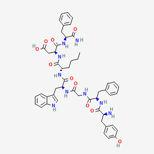 molecular formula C50H59N9O10 B10853652 Tyr-D-Phe-Gly-Trp-Nle-Asp-Phe-NH2 