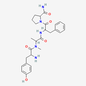 molecular formula C27H35N5O5 B10853687 H-DL-Tyr-DL-N(Me)Ala-DL-Phe-DL-Pro-NH2 