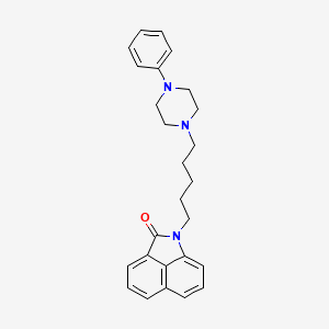 molecular formula C26H29N3O B10853753 1-(5-(4-phenylpiperazin-1-yl)pentyl)benzo[cd]indol-2(1H)-one 