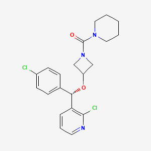 molecular formula C21H23Cl2N3O2 B10853848 (S)-{3-[(4-Chlorophenyl)-(2-chloropyridin-3-yl)methoxy]azetidin-1-yl}piperidin-1-ylmethanone 