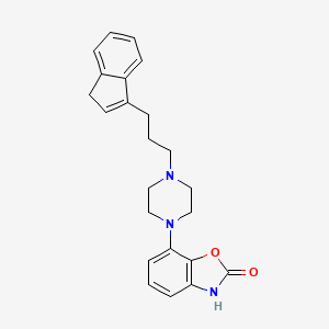 molecular formula C23H25N3O2 B10853858 7-[4-[3-(3H-inden-1-yl)propyl]piperazin-1-yl]-3H-1,3-benzoxazol-2-one CAS No. 889883-05-0