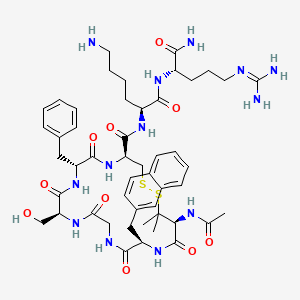 molecular formula C49H69N13O10S2 B10853885 Y-c[D-Pen-D-(2')Nal-GSFC]KR-NH2 