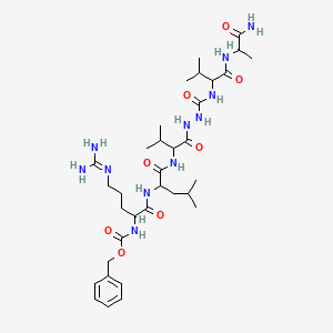 molecular formula C34H57N11O8 B10853928 Z-Arg-Leu-Val-Agly-Val-Ala-NH2 