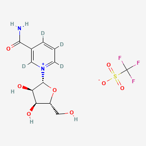 molecular formula C12H15F3N2O8S B10853993 Nicotinamide riboside-d4 (triflate) 