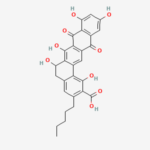 molecular formula C28H24O9 B10854085 Bequinostatin A CAS No. 607379-24-8