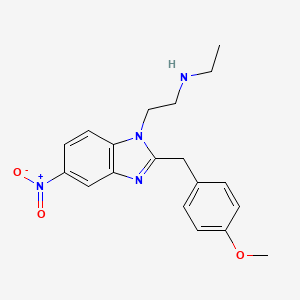 molecular formula C19H22N4O3 B10854161 N-desethyl Metonitazene (hydrochloride) 