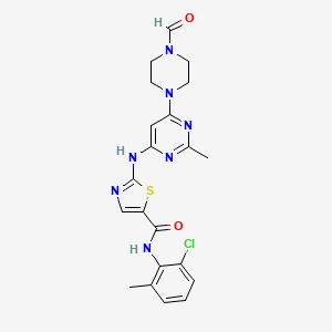 molecular formula C21H22ClN7O2S B10854316 Dasatinib carbaldehyde 