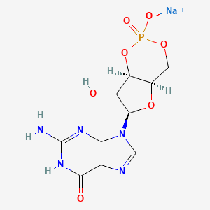 molecular formula C10H11N5NaO7P B10854389 Cyclic GMP (sodium) 