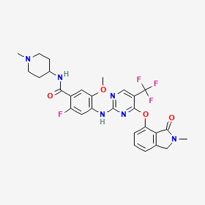 molecular formula C28H28F4N6O4 B10854425 Ifebemtinib CAS No. 1227948-82-4