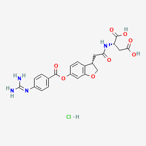 molecular formula C22H23ClN4O8 B10854504 Sucunamostat hydrochloride 