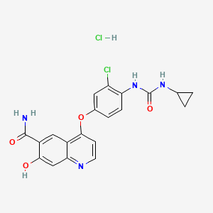 molecular formula C20H18Cl2N4O4 B10854538 O-Demethyl Lenvatinib hydrochloride 