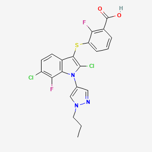 molecular formula C21H15Cl2F2N3O2S B10854783 Cudetaxestat CAS No. 1782070-21-6