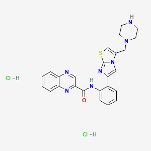 molecular formula C25H25Cl2N7OS B10855096 SRT 1720 dihydrochloride 