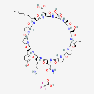 molecular formula C73H112F3N15O21 B10855191 Lonodelestat (TFA) 