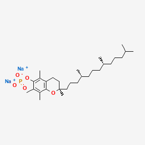 molecular formula C29H49Na2O5P B10855263 disodium;[(2R)-2,5,7,8-tetramethyl-2-[(4R,8R)-4,8,12-trimethyltridecyl]-3,4-dihydrochromen-6-yl] phosphate 