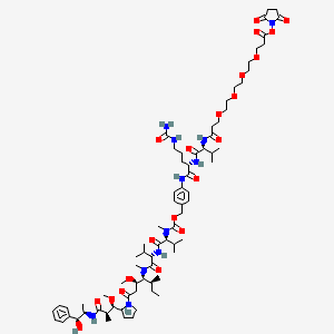 molecular formula C74H117N11O21 B10855453 OSu-PEG4-VC-PAB-MMAE 