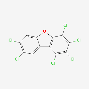 molecular formula C12H2Cl6O B10855603 1,2,3,4,7,8-Hexachlorodibenzofuran CAS No. 55684-94-1