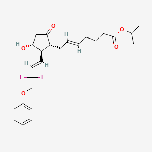 molecular formula C25H32F2O5 B10855694 propan-2-yl (E)-7-[(1R,2R,3R)-2-[(E)-3,3-difluoro-4-phenoxybut-1-enyl]-3-hydroxy-5-oxocyclopentyl]hept-5-enoate 