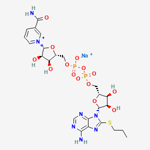 molecular formula C24H32N7NaO14P2S B10855791 8-propylthio NAD+ (sodium salt) 